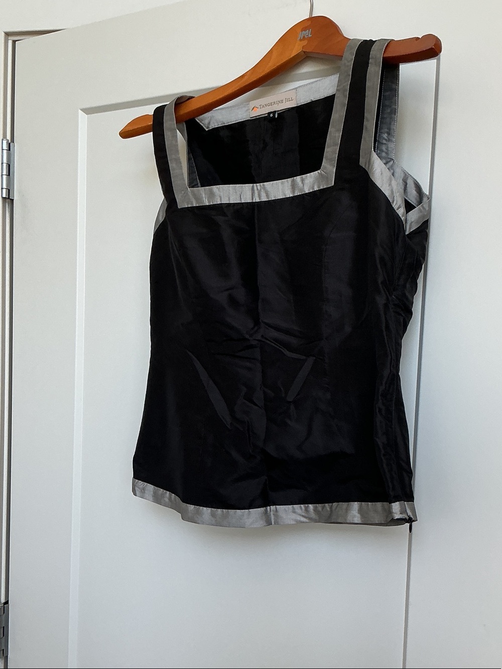 T Tahari Black Camisole with Silver Trim